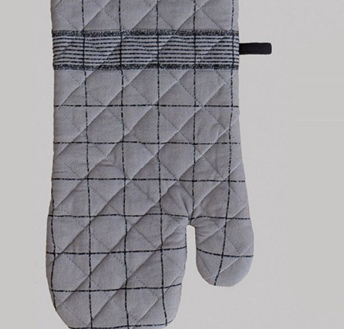 Ovenwant - Ruiten - Set van 2 - Grijs - 16 x 32 cm