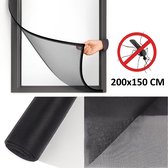 Insecten Hor I Raamhor I Raam Hor I Net tegen insecten I Horrengaas I Vliegenhor I Met Klittenband Plakstrip I 150 x 200 cm I Zwart