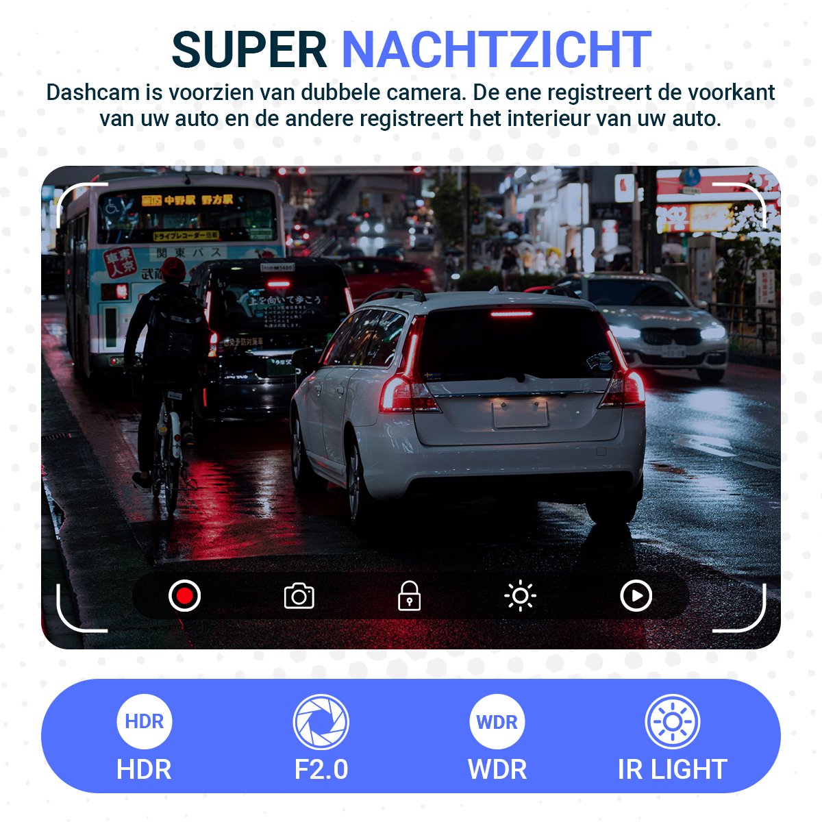 Fleau Tech Dashcam Voor Auto 2 in 1 met APP & WIFI - Model - Micro SD-kaart 32 GB thumbnail 3