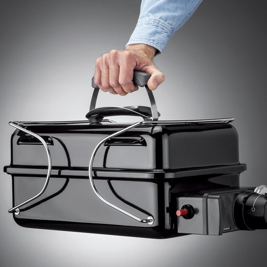 Weber Go-Anywhere Gas Barbecue - 41x26 cm - Roestvrijstalen branders - Gasregelkop - Incl. deksel