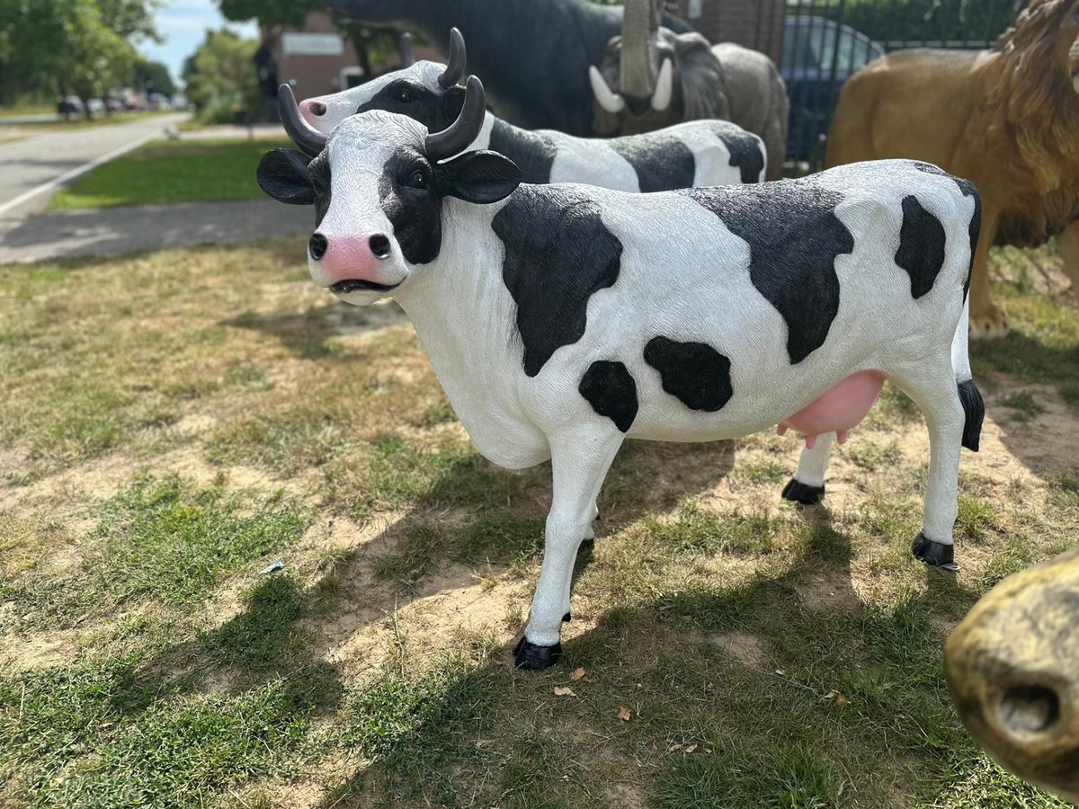 Goodyz - Boerderij dieren - Boerderij - Koe- Zwart/witte koe - Bonte koe - met Hoorns - Zeer mooi -