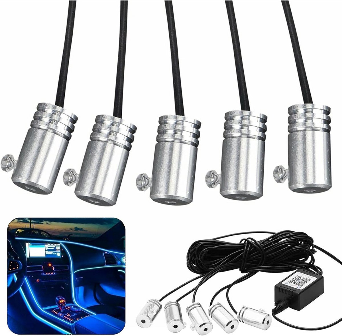 Auto Interieur Verlichting - Led Strip Auto – 6M – Met App - RGB