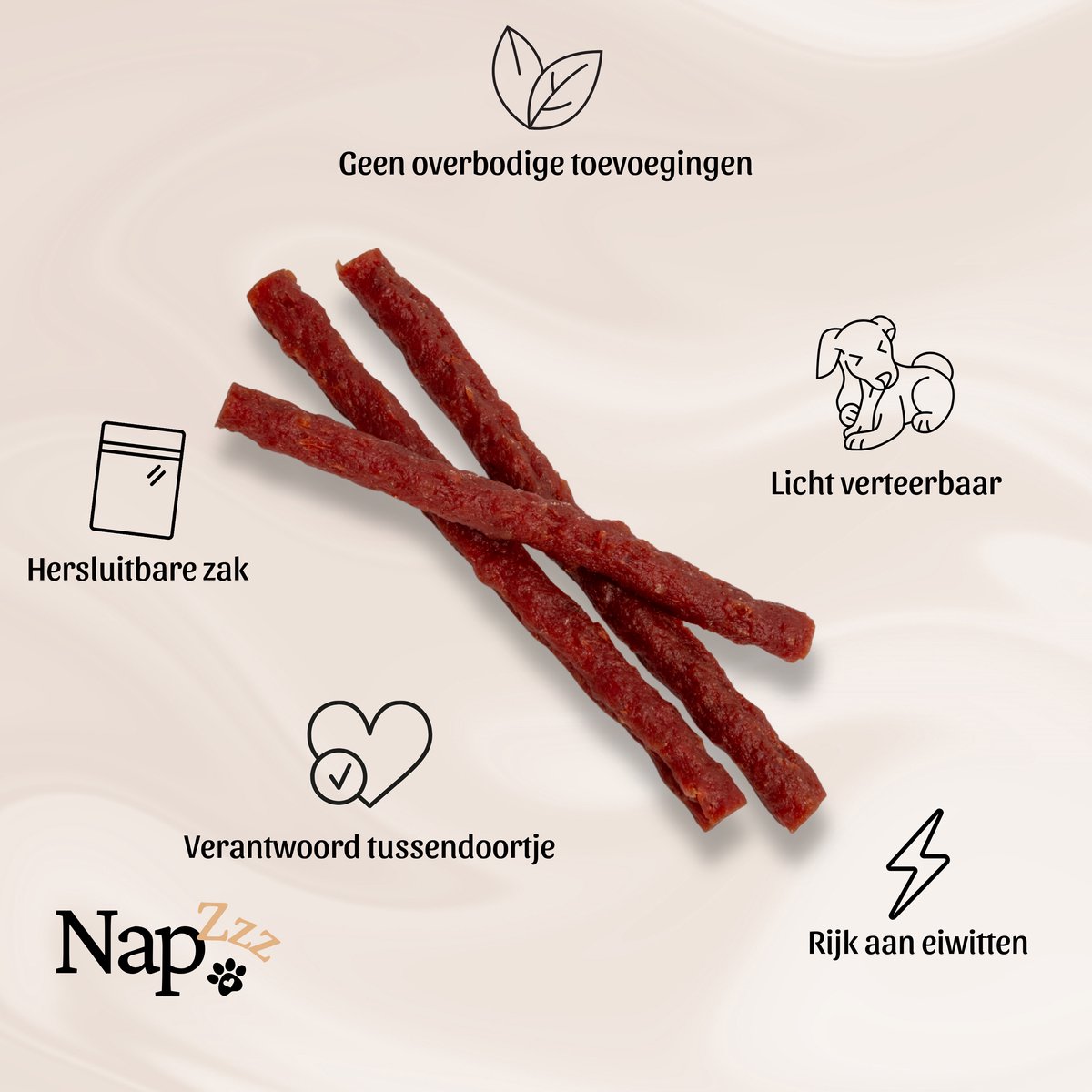 NapZZZ Hondensnack - Eendstick - 1x300g