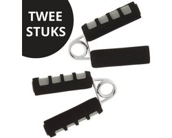 2 x Handtrainer 15 kg - Handknijper- Knijphalter - Armtrainer – Gewichten - Handgripper - Hand gripper 15kg - grip - Onderarm trainer - Buigveer – Grip Trainer - Vinger - Hand spier - Fitness - Handtrainer - Grijs
