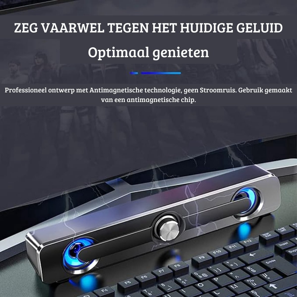 QPFO® Soundbar Gaming Luidspreker met LED Verlichting - afbeelding 3