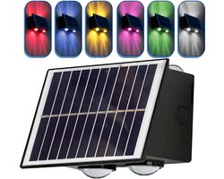 FuturiQ LED Solar Wandlamp RGB - Up & Down Buitenverlichting - Waterdicht - Zonne-energie Tuinlamp - Gevelverlichting - 1 stuk