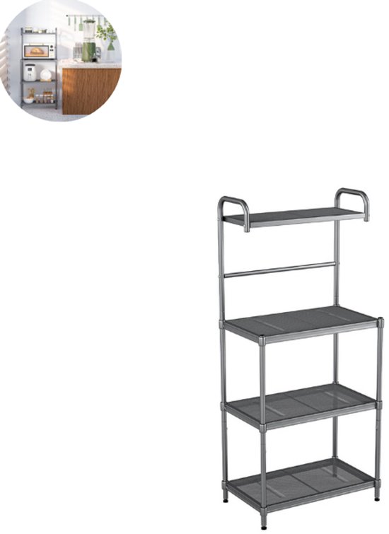 Moka Park Magnetronkast, Keukenkast met 2 Deuren, Keukenblok, Keukenkastorganizers, Ovenkast, 90x65x30 cm (Bruin