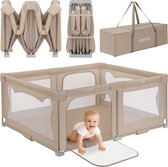 Lionelo Florence Easy Fold - Grondbox / Baby Box – Zeer Snel Inklapbaar – 150x180 cm – voor Thuis en Tuin – 0-48 maanden – Veilige kinderbox – Draagtas – Compact na Inklappen – Speelbox met Ademend Gaas – 2 Zij-ingangen met rits