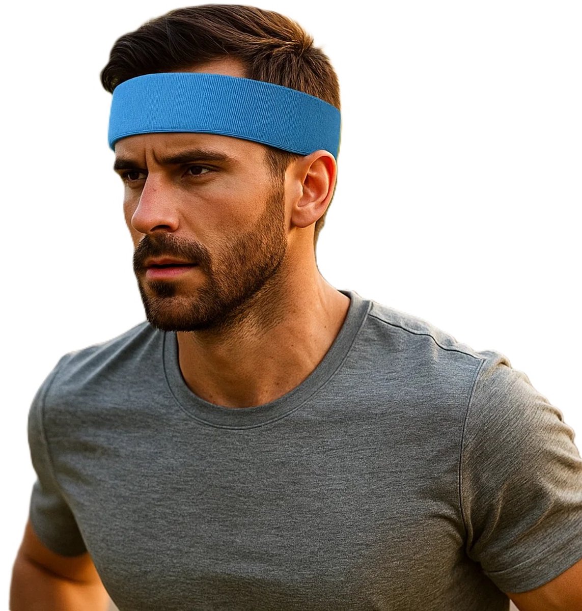 Hoofdband I Hoofdbandje I Zweetband I Zweetbandjes I Hoofd I Sportbandje I Lichtblauw