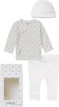 Noppies GiftSet(2delig) Unisex, Overslagshirt Wit met sterretjes Broek Wit- Maat 44