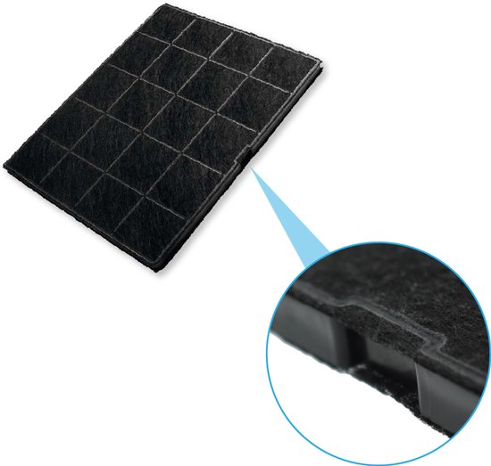 AllSpares LongLife actieve koolfilter voor afzuigkappen geschikt voor AEG-Electrolux Type150 / MCFE20 / KLF 60/80 / 50263851003 en V-Zug H40855 / H4.0855 ( 435x216x28