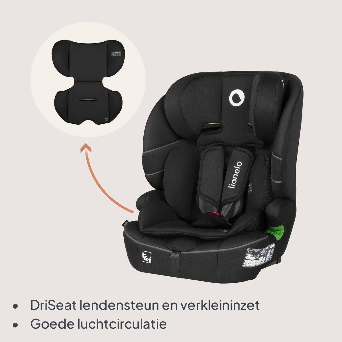 Lionelo Billy i-Size – ISOFIX Autostoel Groep 1/2/3 76-150 cm thumbnail 5