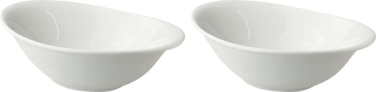 Palmer - White Delight - Schaal - Kom - 2 stuks - 45 cl - 21 x 13,5 cm - Wit - Porselein - Bordenset