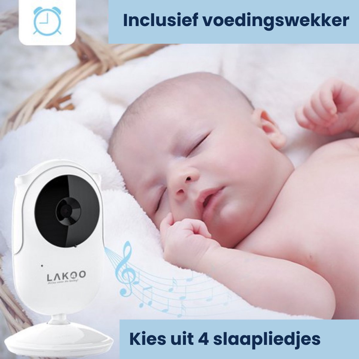 LAKOO C Babyfoon met Camera - Compacte Monitor met 2 Inch - afbeelding 3
