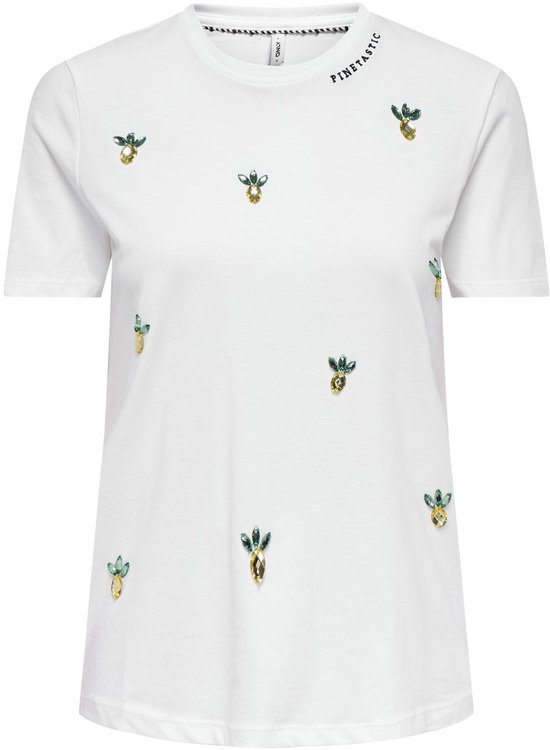 ONLY - ONLKITA LIFE REG S/ S PINEAPPLE TOP JRS - Filles - T-shirts