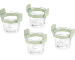 Lékué Airfryer Mini Ovenschaal ø 11 cm - Set 4-delig - Glas - Transparent