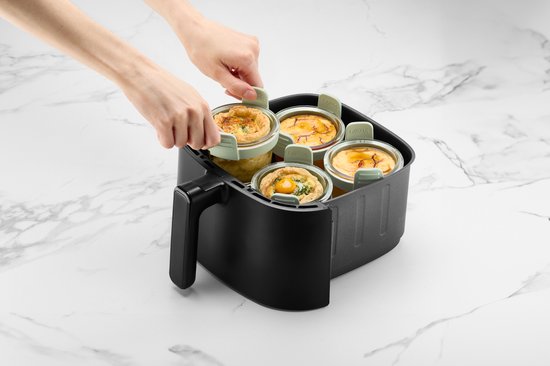 Mini plat à four Lékué Airfryer ø 11 cm - Set de 4 - Glas - Transparent