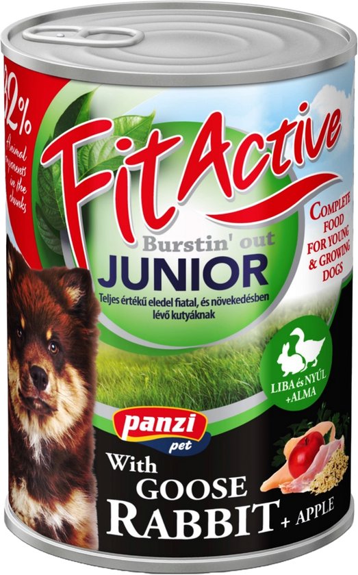 Fit Active - Hondenvoer - Blikvoer - Natvoer - Junior - Goose & Rabbit - 10 x 415g