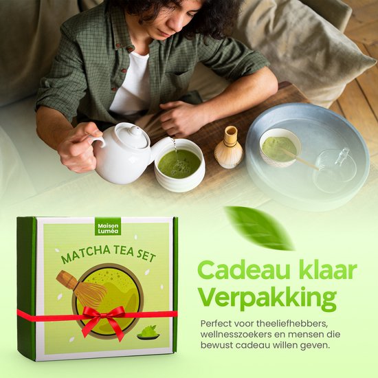 Allecto Premium - Ceremoniële Matcha Set Met Bamboe Garde, Kommen En Lepel Theeset Voor Matcha Ceremonie