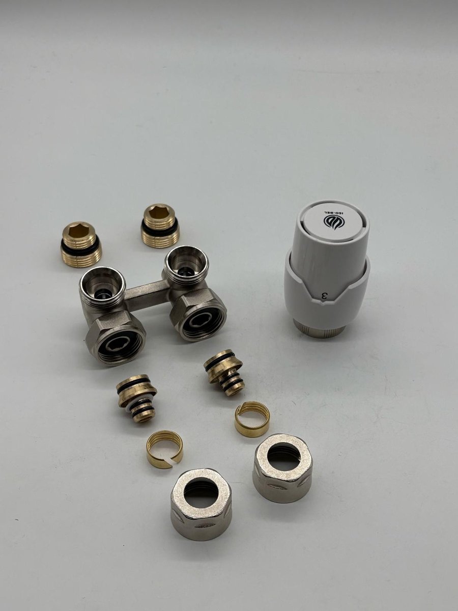 ERFU H-Blok Aansluitset Voor Uitgang Muur met thermostatische kop M30-1/2M-16/2
