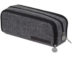LIXIN Klassiek Etui - Linnen - Opgewaardeerd Groot - Pennenzak voor jongens en meisjes - Canvas - Linnen - Etui voor kinderen en volwassenen - Terug naar school - Leuke telescopishe pennenhouder - Leuk etui