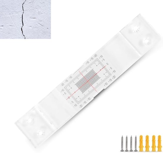 Crack Monitor - Betonscheurmonitor - Scheurmonitorrecorder - Standaard scheurmonitor - Hoekscheurmonitor - dekking van ±20 mm horizontaal en ±10 mm verticaal - voor het bewaken van de aanwezigheid van scheuren in constructies, gebouwen