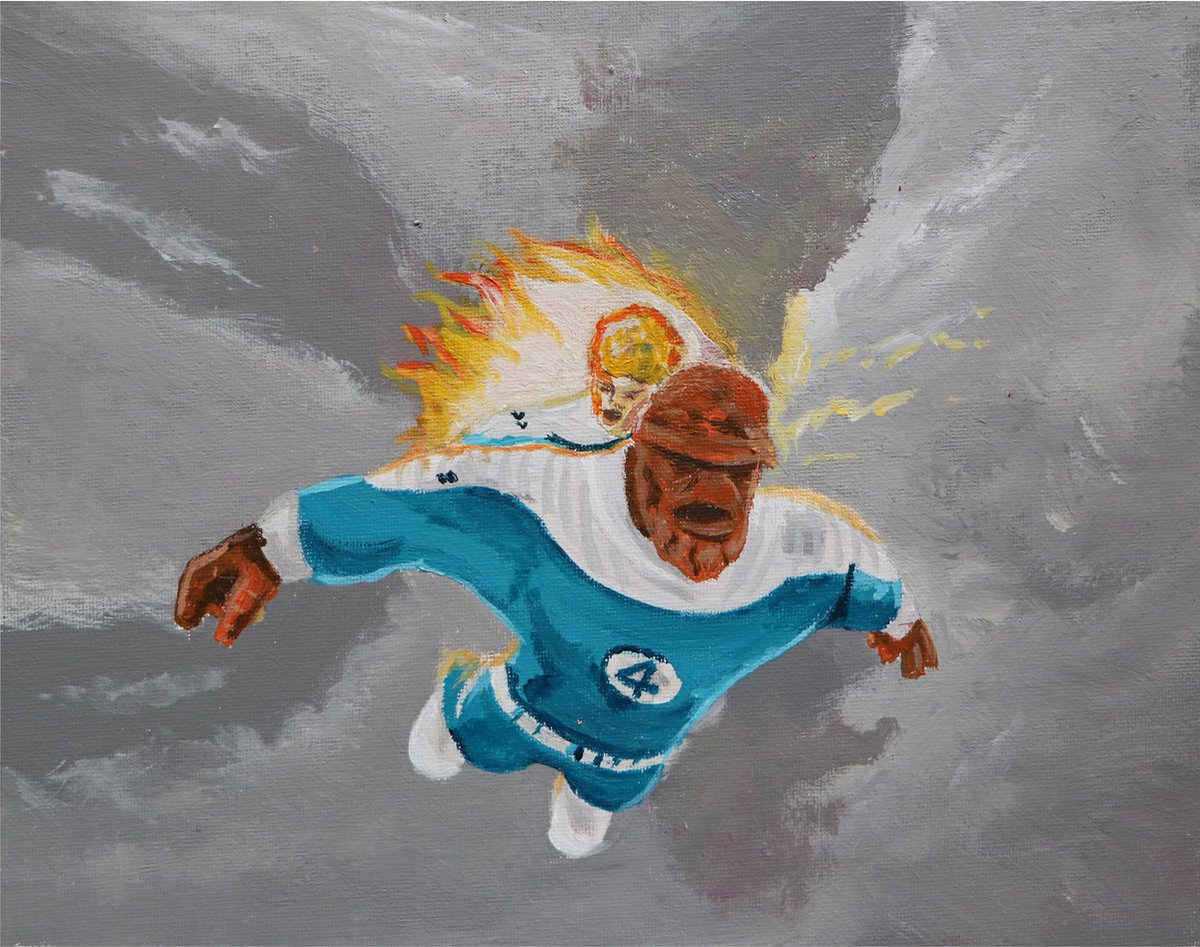Poster Fantastic Four - Print van schilderij - 30x40 cm - Acrylstijl - Marvel Superhelden - Beperkte Oplage - Rocksma Kunst