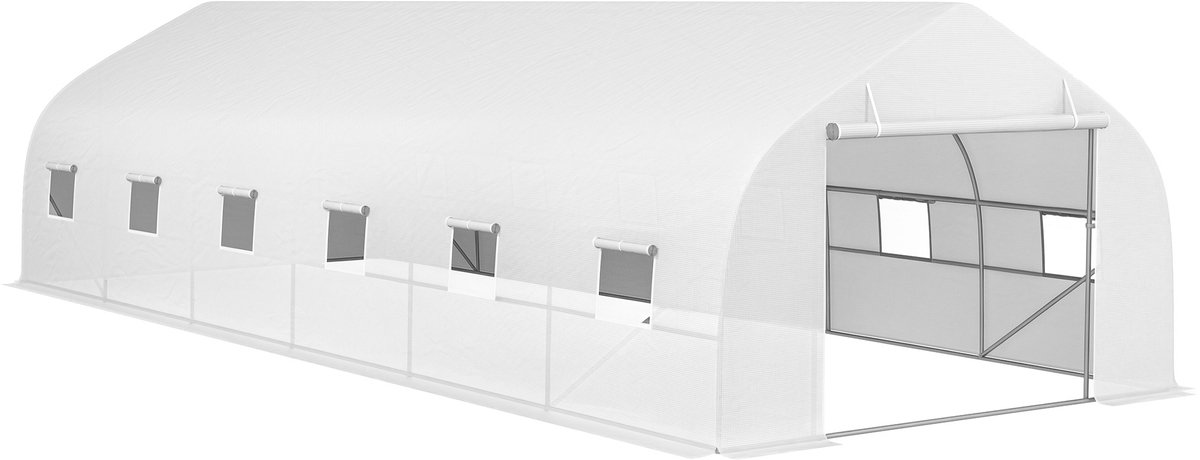 Outsunny-Tunnelkas-800x300x200cm-PE-Wit