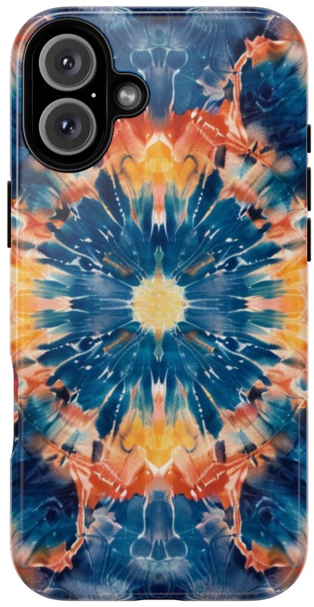 Vrolijk Tie-Dye Mandala Patroon – Telefoonhoesje Geschikt voor iPhone 16 Plus