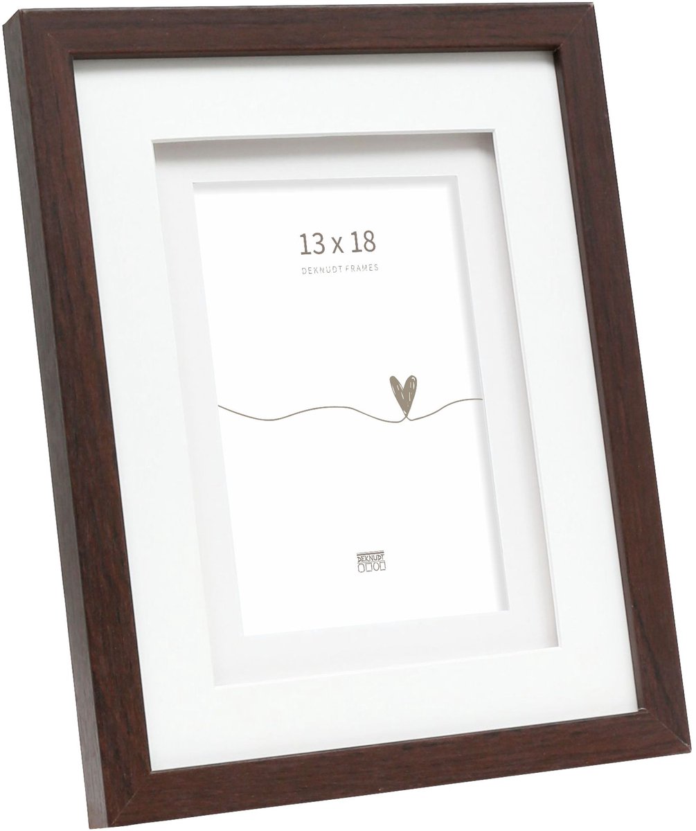 Deknudt Frames fotolijst S65KQ1 - bruin met passe-partout - foto 13x18