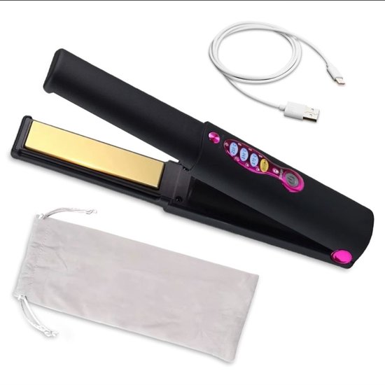 Draadloze 2-in-1 stijltang & krultang - Titanium platen, - Draadloze - €46,25