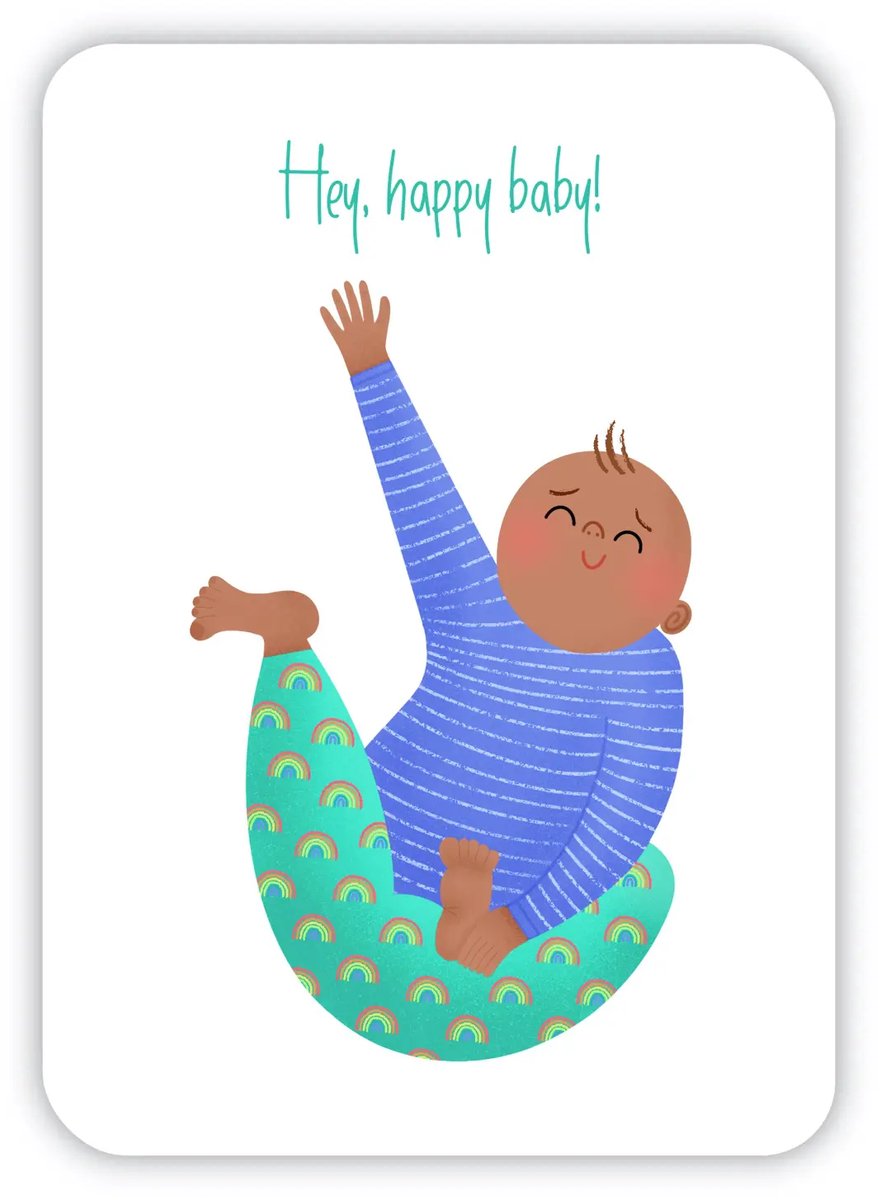 Geboortekaartje | Hey Happy Baby! | Babykaart | Geboorte | Wenskaart | A6 | Duurzaam