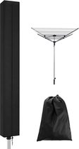 Droogmolenhoes - Beschermhoes - Droogmolen Hoes Universeel - Roterende Waslijn Afdekking Waterdichte Stof - 165x16x16 cm - Heavy Duty Roterende Waslijn Afdekking met Rits - Beschermende Weerbestendige Beschermhoes voor Tuindroger en Droogrek - Zwart