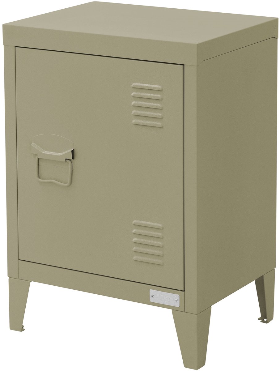 ml-design nachtkastje bedkastje metalen kastje olijfgroen 40x30x58 cm van staal linkerdeurgreep industrieel design slaapkamer nachtkastje enkele deur salontafel bijzettafel opbergkast archiefkast locker woonkamerkast stalen kast