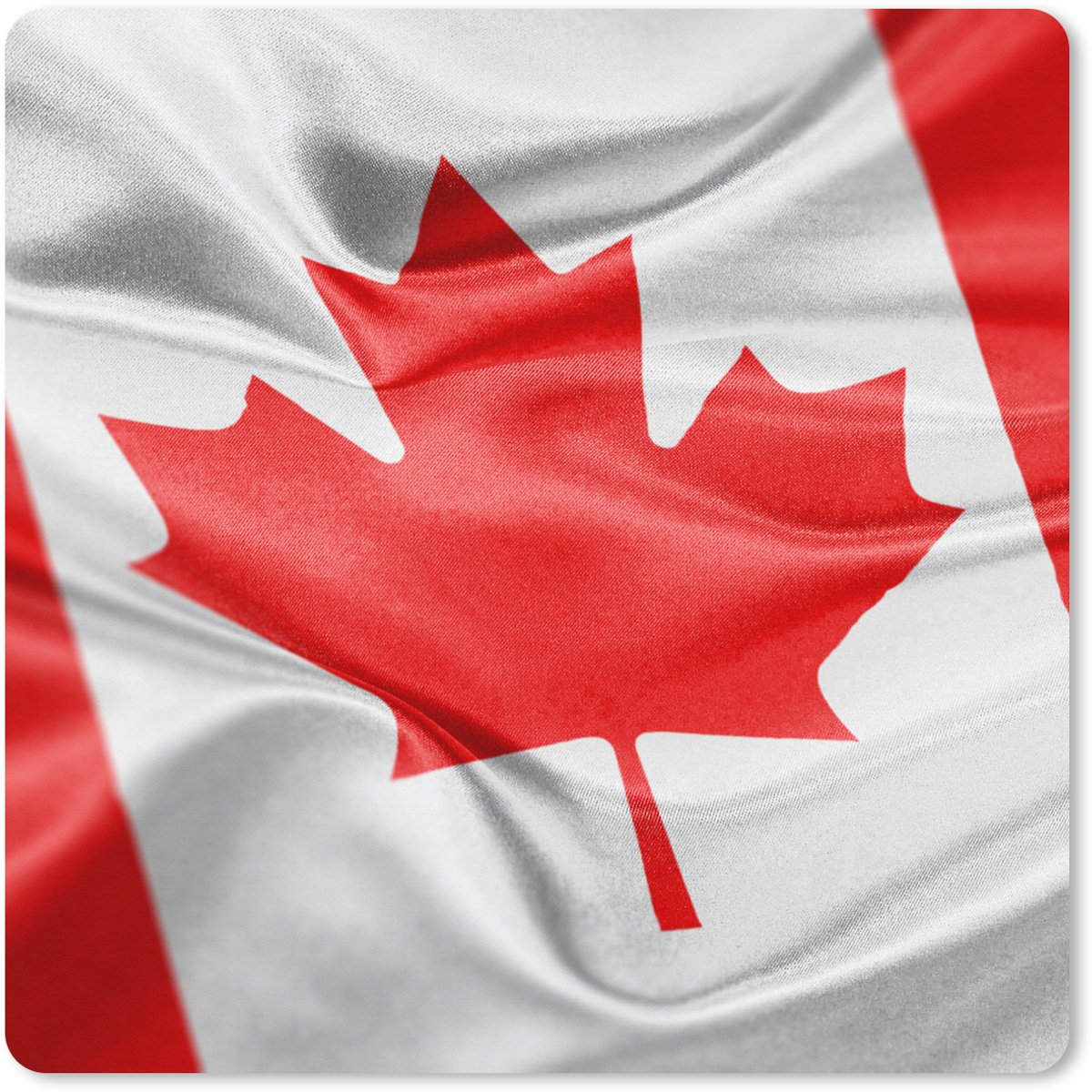 Muismat XXL 50x50 cm - Bureau onderlegger - Bureau mat Close-up van de vlag van Canada - Bureaumat - Gaming mousepad xl - Bureaulegger groot - Computer deskmat