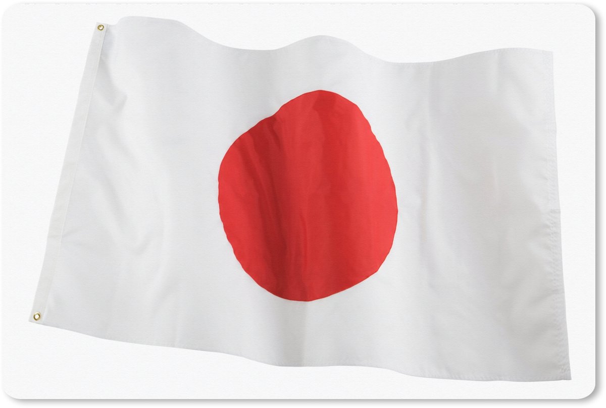 Muismat XXL 120x80 cm - Bureau onderlegger - Bureau mat De vlag van Japan op een witte achtergrond - Bureaumat - Gaming mousepad xl - Bureaulegger groot - Computer deskmat