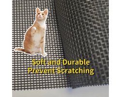 Petscreen Huisdierengaas extra sterk - Krasbestendig- hufterproof Horren muggen gaas 122 cm x 100 cm - Zwart -Black