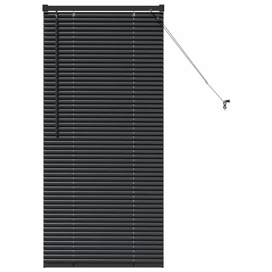 vidaXL - Stores de fenêtre - avec rideaux - Zwart - Aluminium