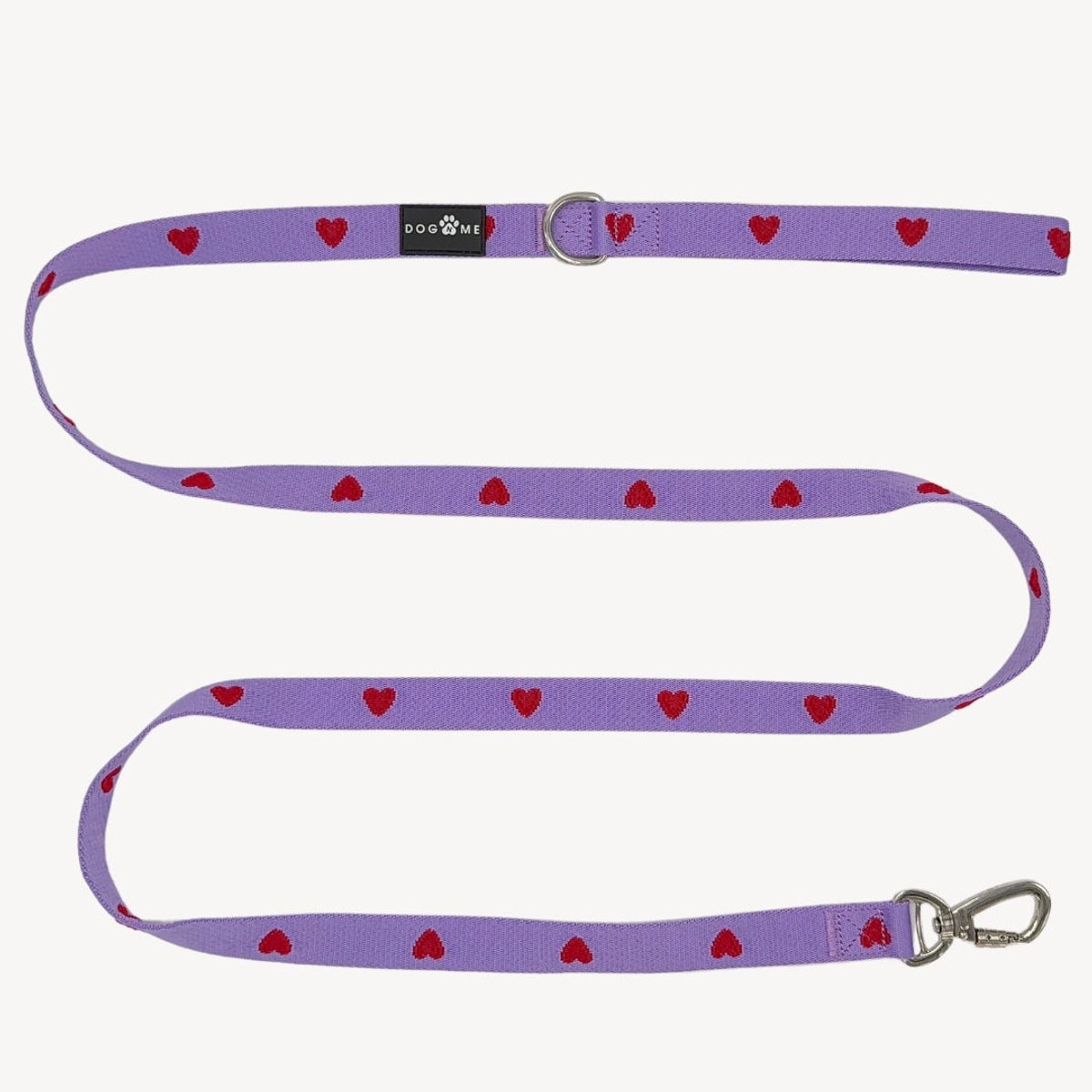 Hearts - Hartjes - Paars - Hondenriem - S- 2 cm breed - 2 m / 2 meter / 200 cm lang- Leiband hond