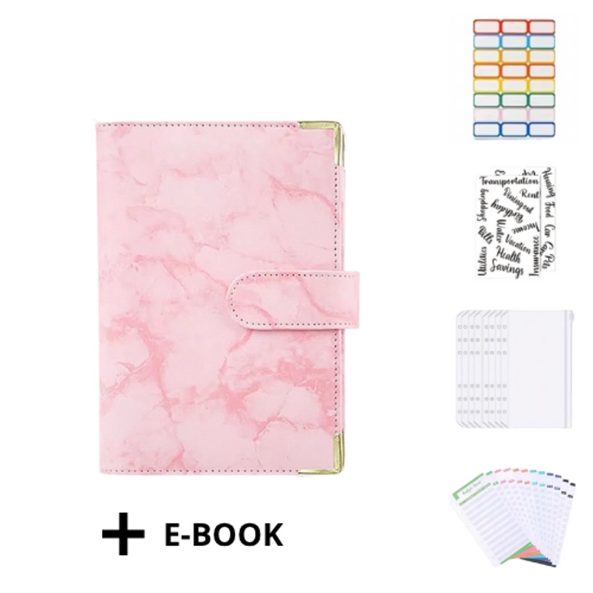 TT Product - Budget planner - Marmer Roze - Budget Planner Met Geldmapjes - Budget Binder - Kasboek - Budgetplanners - A6 Formaat - Budgetplanner