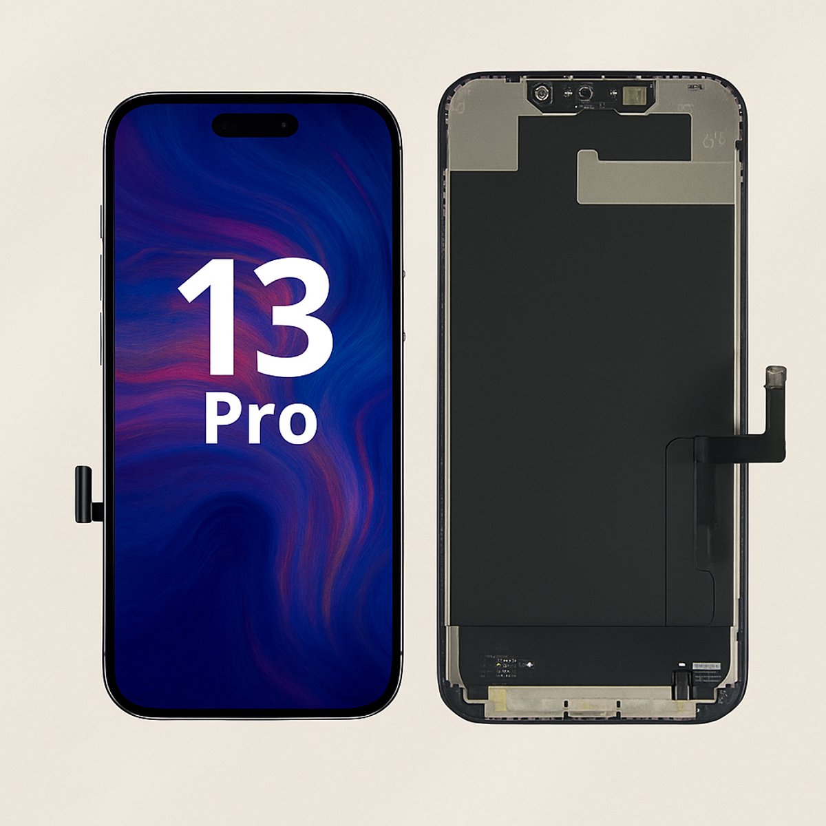 LCD Scherm Geschikt Voor IPhone 13 Pro Met Front Camera Frame | Hoge HD+ Kwaliteit Display