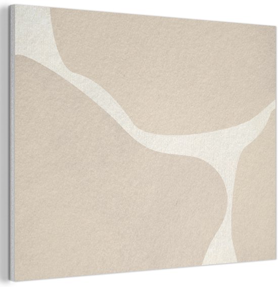 Akoestisch wandpaneel 40x30 cm - Vilt schilderij Abstract - Beige - Moderne kunst - Akoestische panelen - Geluidsdempende wanddecoratie - Geluidsisolatie woonkamer - Muurdecoratie geluidspanelen
