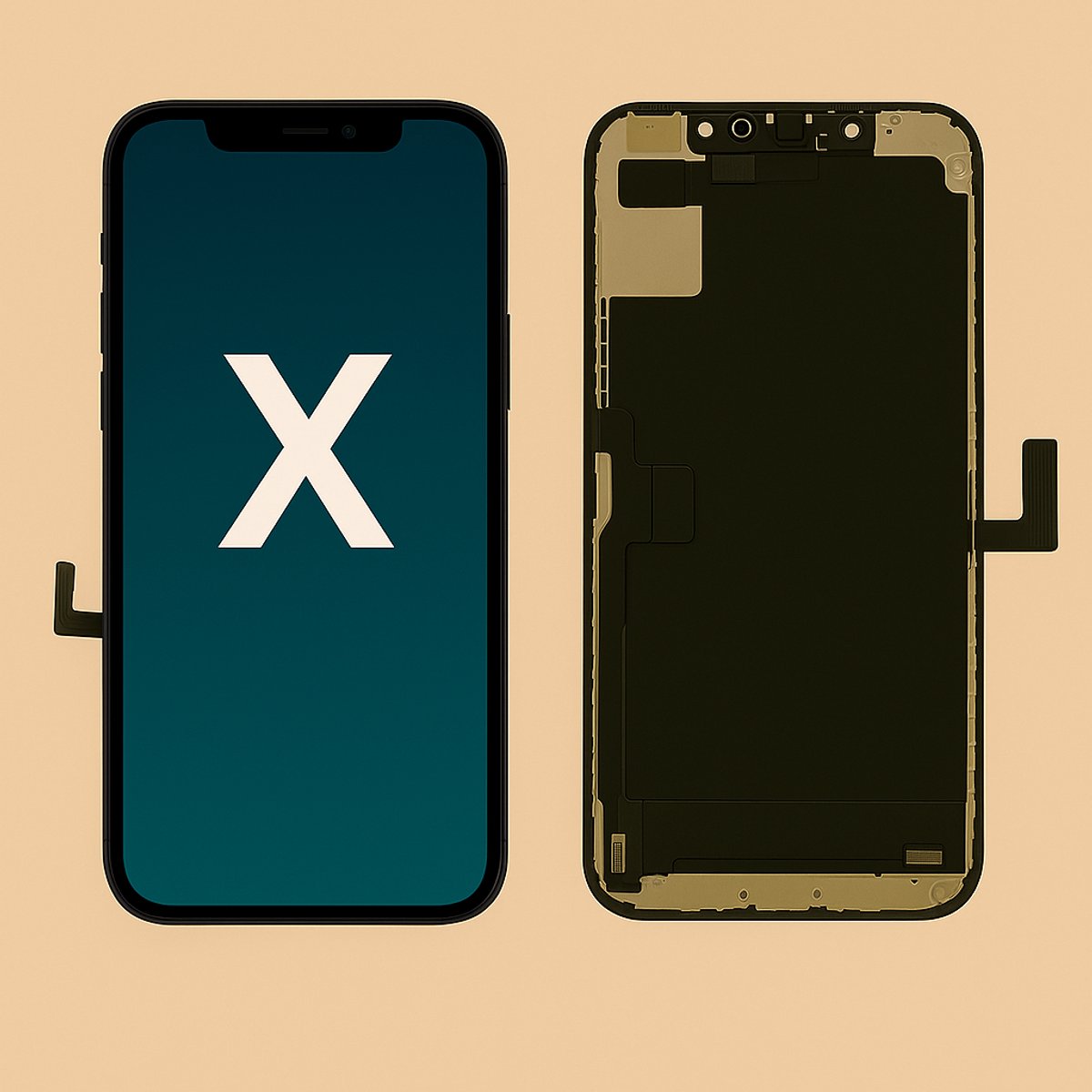LCD Scherm Geschikt Voor IPhone X Met Front Camera Frame | Hoge HD+ Kwaliteit Display