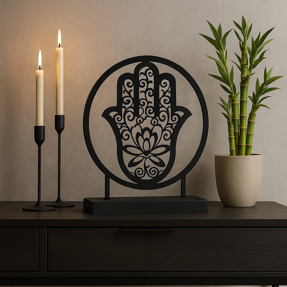 Hamsa hand - Metaal - housewarming cadeau - 35cm - bescherm cadeau - duurzaam - origineel - Nederlandse product