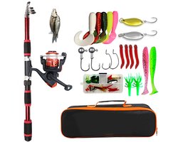 Vishengel Set Voor Beginners - Vishengelset Compleet - Hengelset - Vishengel+Accessoires - Duurzaam - Met draagtas - Hengel van 1.8 M Inschuifbaar - Geschikt als Cadeau - Complete Hengelset - Perfect voor Kamperen, Wandelen, Reizen of Picknicks