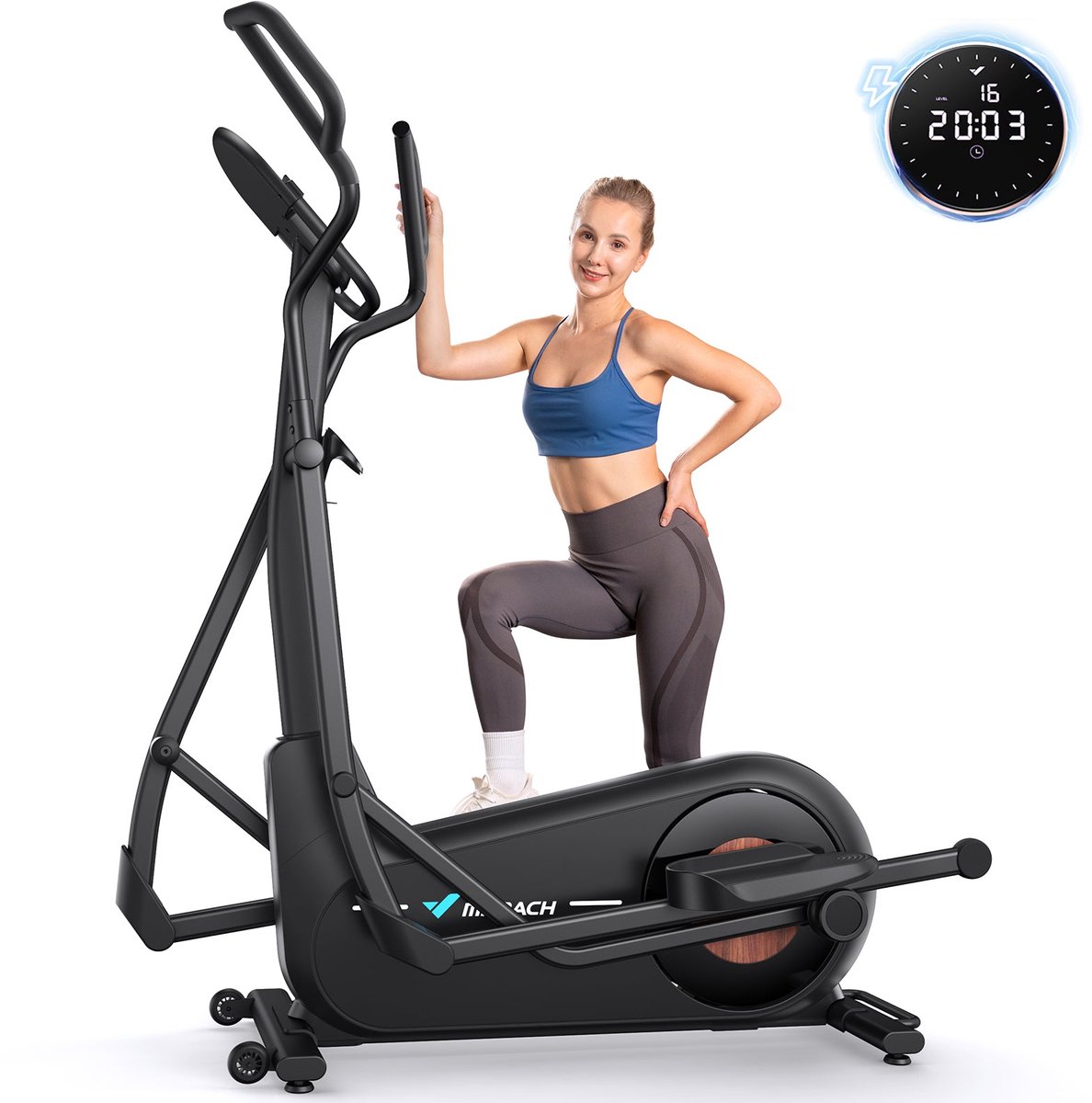 MERACH Crosstrainer - LCD Monitor - Magnetische Weerstand -