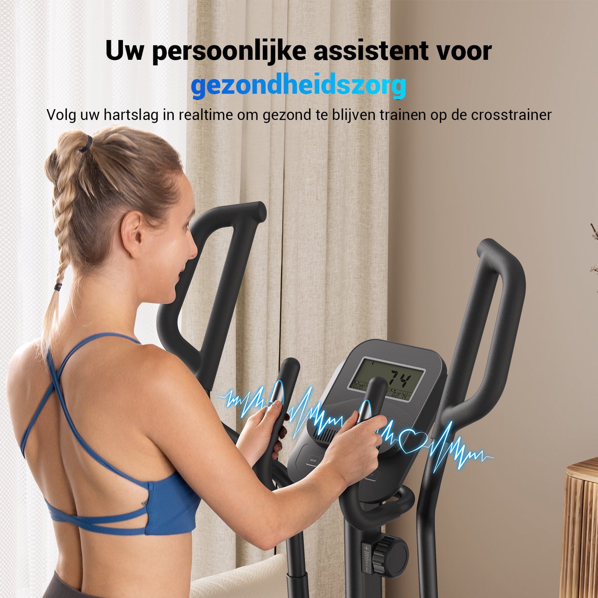 MERACH Crosstrainer - LCD Monitor - Magnetische Weerstand - afbeelding 2