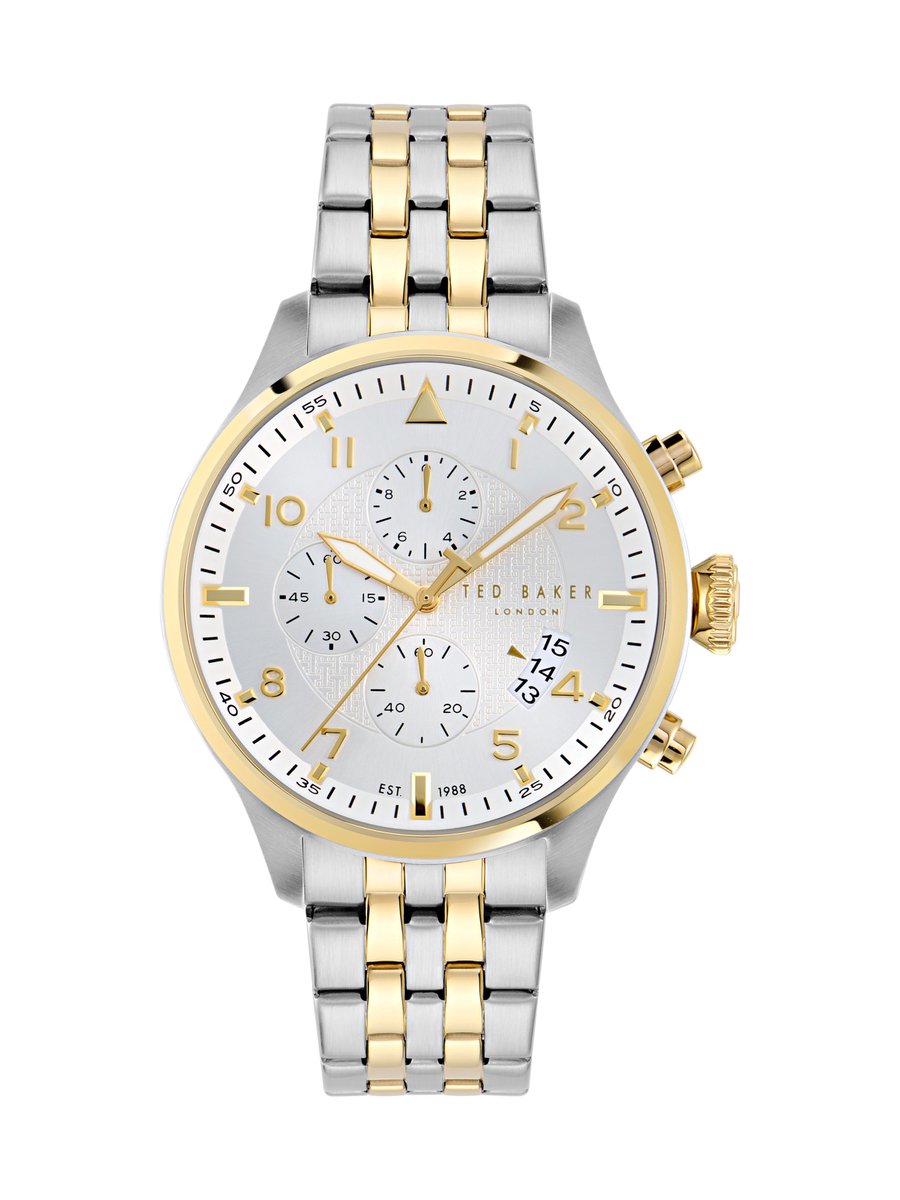 Ted Baker Fulmaar Kwarts Analoog Horloge Twee Toon Case: 100% Stainless Steel | Armband: 100% Stainless Steel 44 BKPFMF409W0