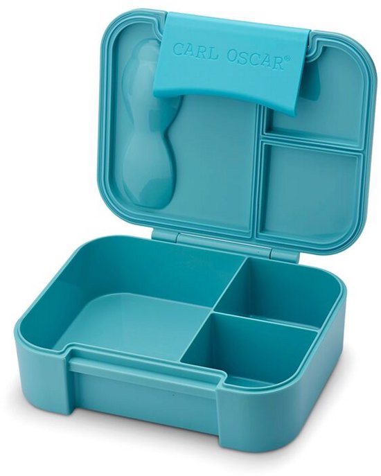 Carl Oscar - BentoBox - Dauphin - Blauw - Sans BPA - 3 compartiments - Lunchbox Enfants - Ø 18,3 x 15,3 x 5,7 cm