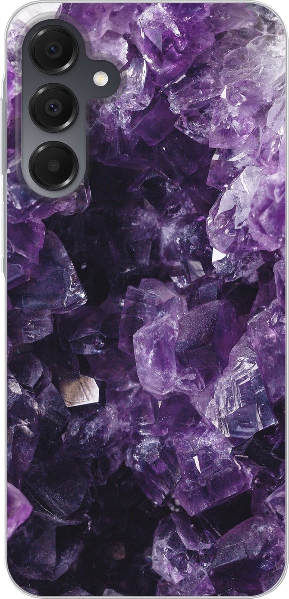 Telefoonhoesje Geschikt voor Samsung Galaxy A16 hoesje - Amethist - Edelstenen - Mineralen - Siliconen Telefoonhoesje Telefoonhoesje